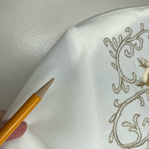 Vintage Victorian Cottagecore boho romantic Embroidered White Rosebud blouse 14 - Picture 7 of 11